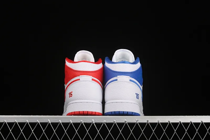 All categories Air Jordan Jordan series basketball shoes Air Jordan 1 Mid Air Jordan 1 Mid "85" AJ1 Joe 1 red, white and blue mandarin duck color matching Zhongbang basketball shoes DH0200-100